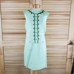 Vintage 60s Linen Skirt and Top Outfit